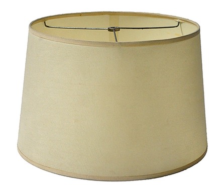 main photo of lamp shade; cream color round