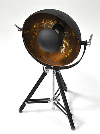 main photo of table Lamp; dome top, hot spot black out,  tripod legs,