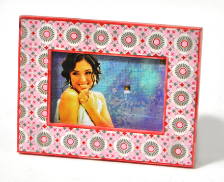 main photo of Picture Frame; pink, red, dark green-brown