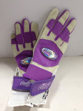 main photo of Baseball Batting Gloves; Purple, White