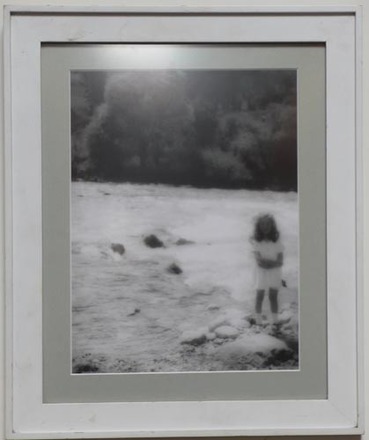 main photo of Cleared B&W Photo; Little Girl Standing on River Edge