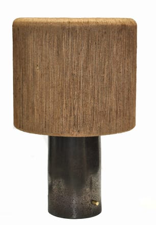 main photo of Table lamp Base; gold metal top plate & flat round wood finial