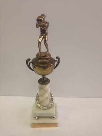main photo of Vintage Marble and Brass Basketball Trophy