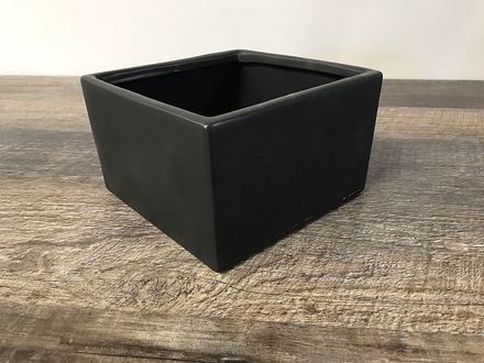 main photo of Low Black Ceramic Square Vase