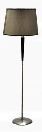 main photo of Floor Lamp Base; stainless with chocolate wood trim