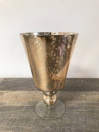 main photo of Gold Mercury Glass Tapered Footed Vase