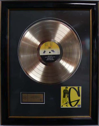 main photo of Cleared gold record, small square cover art and gold plaque