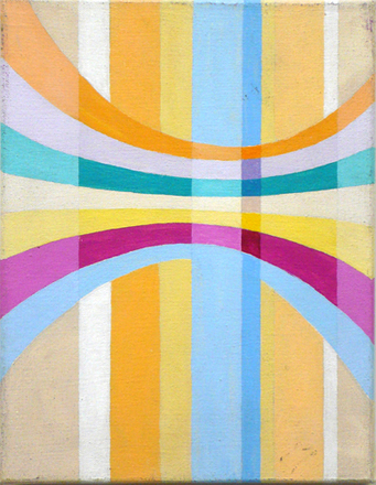 main photo of Cleared Painting on canvas; Colored Stripes & Curves