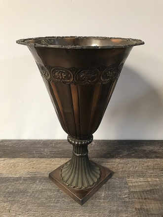 main photo of Large Metal Art Deco Style Vase