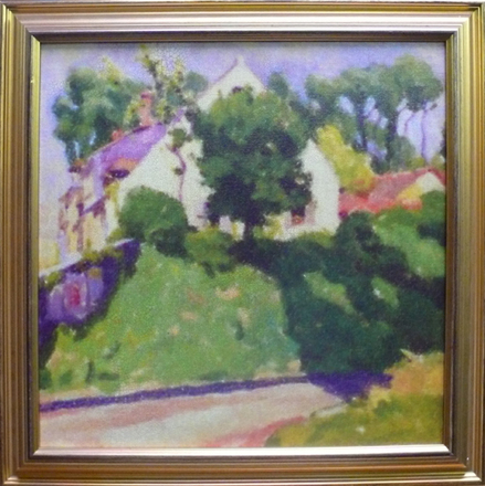 main photo of Cleared Painting , canvas, of Blurry Village House from side