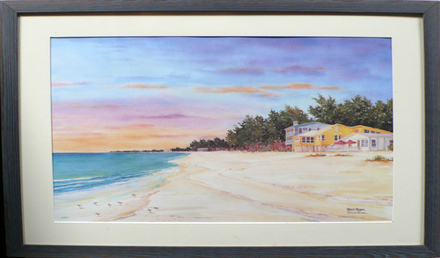 main photo of Cleared Print; Watercolor, House on Beach
