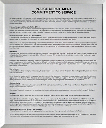 main photo of Cleared Poster, POLICE DEPT " Commitment to Service "