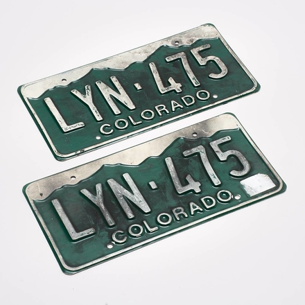 main photo of Colorado Licence Plates (Pair, Plastic) - LYN 475