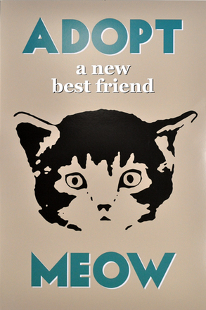 main photo of Unframed Cleared Poster; "Adopt Meow"