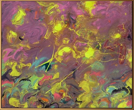 main photo of Abstract Modern Art in Yellow & Mauve