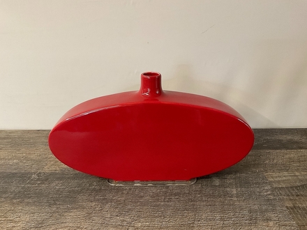 main photo of Red Ceramic Wide Oval Vase