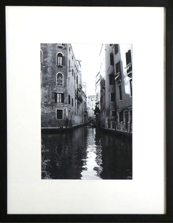 main photo of Cleared B&W Photo; Canal Between Buildings, White Mat
