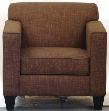 main photo of Sofa Chair, Dark Brown Tweed Straight Back