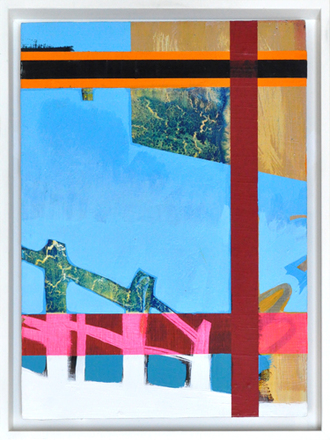 main photo of Cleared Painting on Masonite, abstract, frames against sky