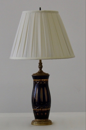 main photo of Dark Blue Czech Crystal Table Lamp