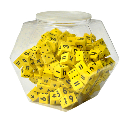 main photo of Plastic jar filled with dice