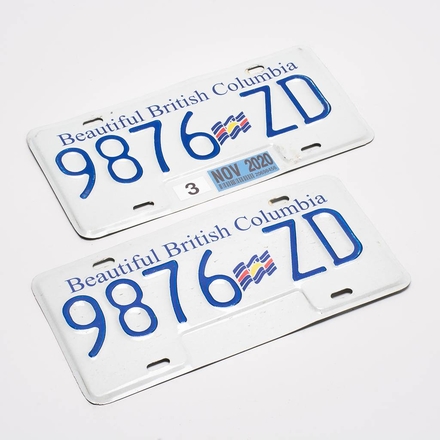 main photo of British Columbia Licence Plates - 9876 ZD