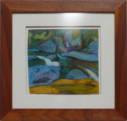 main photo of Cleared Painting on Paper; Pastel, Abstract Rocky Stream