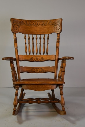 main photo of Pressed Back Spindle Rocking Chair