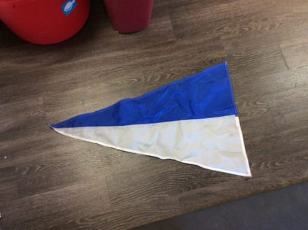main photo of White and Blue Triangle Flag