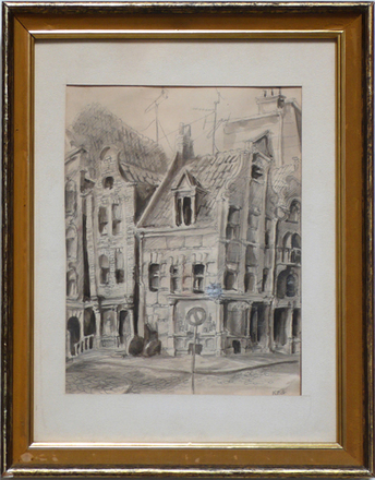 main photo of Cleared Drawing, Vintage Building on The Corner
