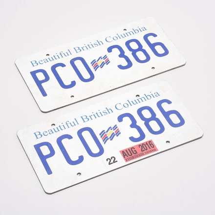 main photo of British Columbia Licence Plates - PCO 386