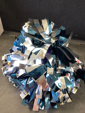 main photo of Pom poms silver with metallic blue