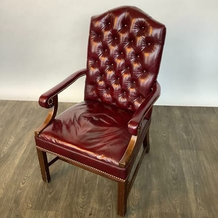 main photo of Burgundy Leather Tufted Office Chair