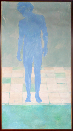 main photo of Cleared Painting on Paper; Blue Man on Tile