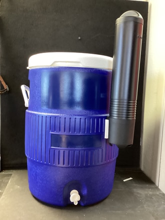 main photo of Cooler, blue, black side cup, 10 gal