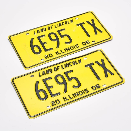 main photo of Illinois Taxi Plates (Pair, Metal Raised) - 6E95 TX
