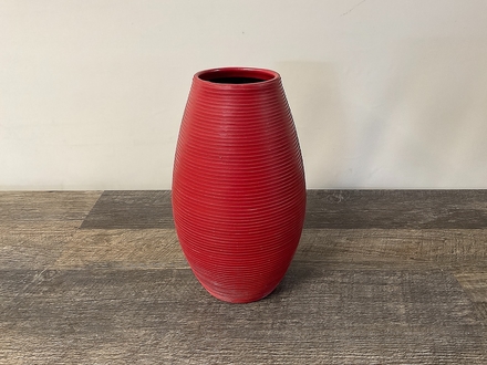 main photo of Red Rubber Ribbed Vase