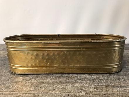 main photo of Brass Hammered Oval Container C
