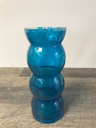 main photo of Blue Glass Stacked Bubble Vase
