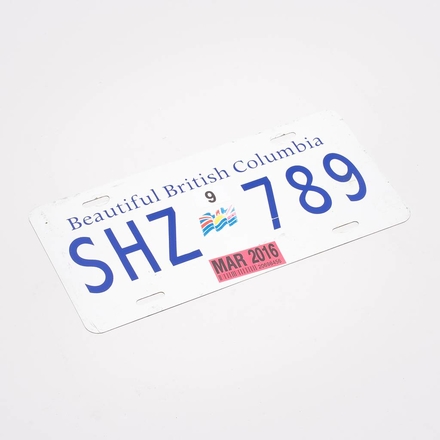 main photo of British Columbia Licence Plate - SHZ 789