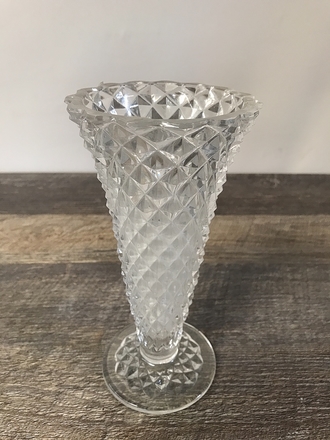 main photo of Vintage Glass Hobnail Tapered Vase