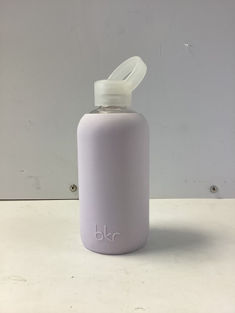 main photo of Glass water bottle  w/violet silicone cover