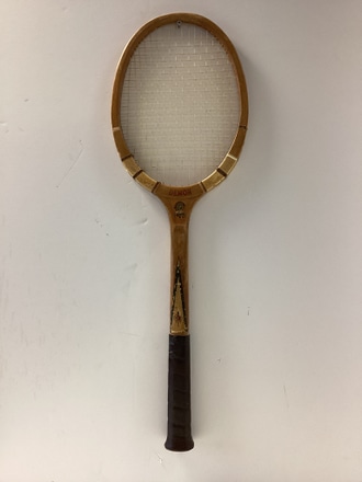 main photo of Vintage wooden tennis racket