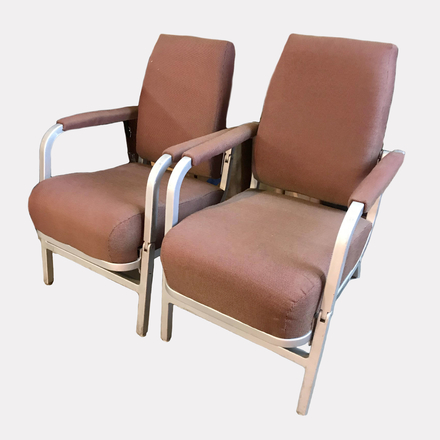 main photo of Subway Car Design Chairs with Steel Curved Arm Rest + Base