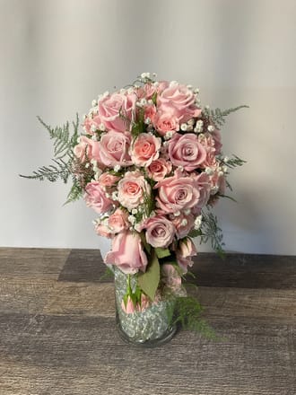 main photo of Pink Rose & Baby’s Breath Bouquet