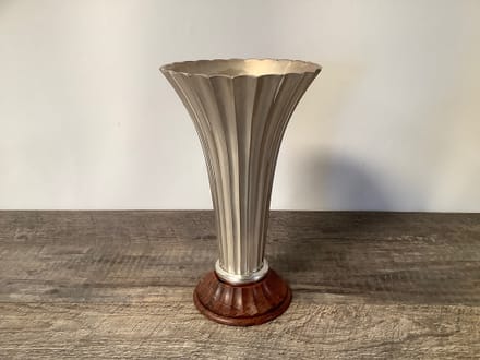 main photo of Silver Wood Base Vases, Set of 4