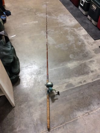 main photo of Vintage Fishing Pole with Red