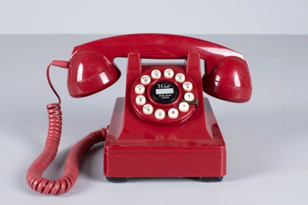 main photo of Red Rotary Style Touch Tone Phone; Crosley Repro