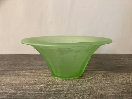 main photo of Vintage Green Frosted Glass Bowl