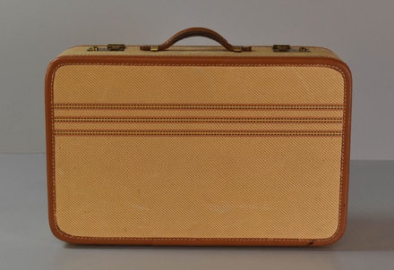 main photo of Hardside Tan with Horizontal Stripes Suitcase